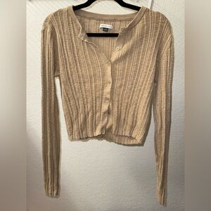 American Eagle Outfitters Beige Knit Cardigan